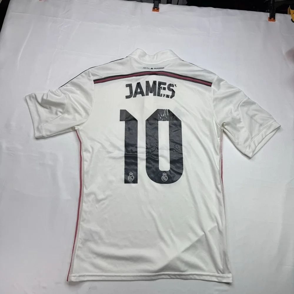 Real Madrid Adidas Soccer Jersey Mens Small White Fly Emirates Football Shirt 10